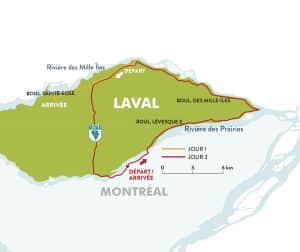 carte ile de laval trajet vélo