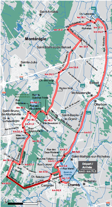 Circuit Rivière Richelieu et Mont-Saint-Bruno