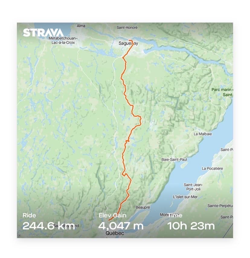 Itinéraire strava raid pierre harvey